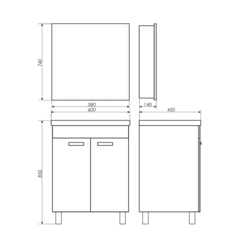 Зеркало-шкаф Comforty Диана 00003121162CF 58х14х74 подвесной цвет белый - фото 2