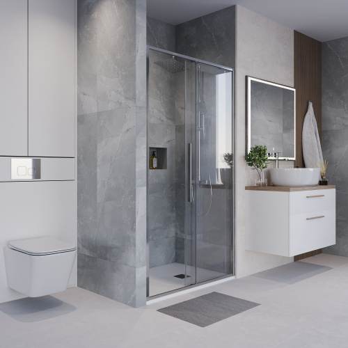 Душевая дверь Niagara Nova NG-64-13A 130х195 стекло прозрачное профиль хром глянцевый - фото 5