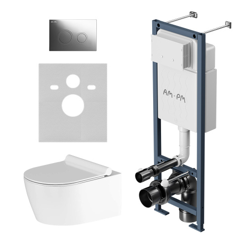 Комплект унитаз с инсталляцией с клавишей смыва Am.Pm Jupiter IS110151.DX77C1700 - фото 2