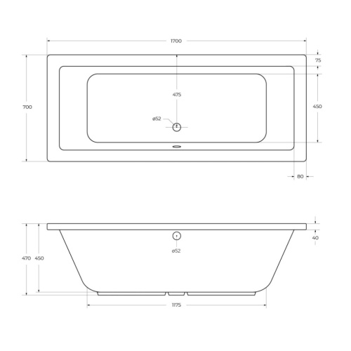 Ванна акриловая Cezares PLANE PLANE-170-70-45-W37 170х70 пристенная прямоугольная без каркаса - фото 3