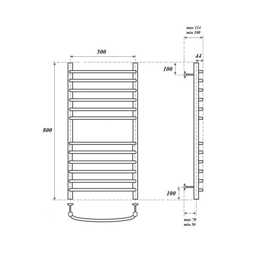 Полотенцесушитель Point Альфа PN05158S водяной хром - фото 2