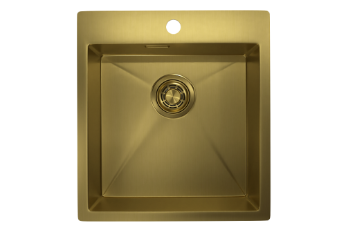 Кухонная мойка Granula 4600, ЗОЛОТО САТИН 46х51 цвет золото сатин поверхность матовая - фото 2