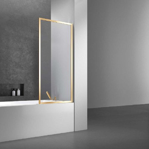 Душевая шторка на ванну Vincea VSB-41700CLG 70х140 стекло прозрачное профиль золото ориентация универсальная