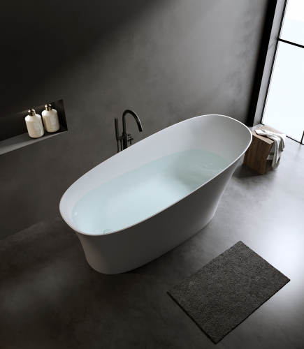 Ванна из искусственного камня Timo KIARA KIARA1700 170х76 отдельностоящая овальная - фото 3