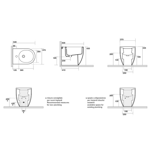 Биде Kerasan FLO 312601 напольное - фото 2