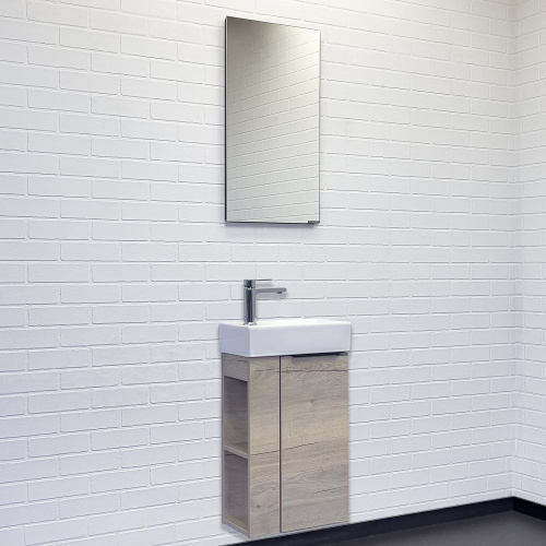 Тумба с раковиной Comforty Матэ 00-00015132CF 42х23х70 подвесная цвет дуб дымчатый - фото 5