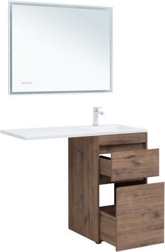 Тумба под раковину Aquanet Токио 00333647 110х48х89 напольная цвет темное дерево - фото 4