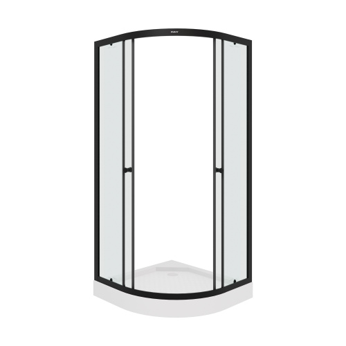 Душевой уголок Parly ZE911B 90х90 стекло прозрачное профиль черный с поддоном - фото 3