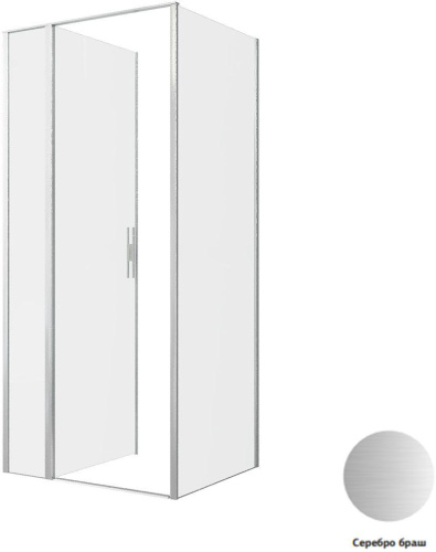 Душевой уголок Allen Brau Priority 3.31026.BA + 3.31041.BA 90х80 стекло прозрачное профиль серебро брашированное без поддона - фото 3
