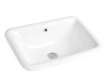 Раковина керамическая Art&Max AM6280 56х40 полувстраиваемая цвет белый