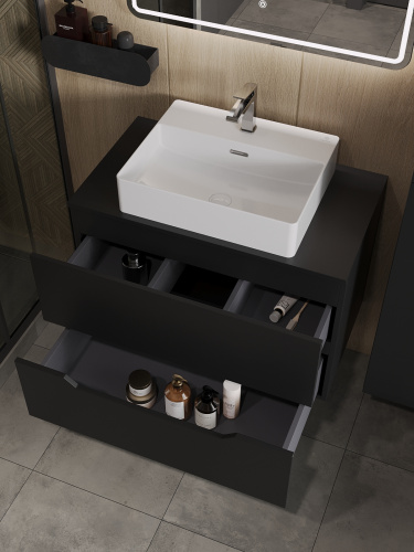 Тумба с раковиной Orange Line Li-80TubMDF+B04-500W 81х46х66 - фото 4