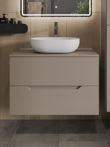 Тумба с раковиной Orange Line Li-80TuLMDF+B05-480W 81х46х68 цвет бежевый - фото 3