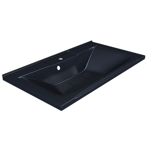 Раковина из литьевого мрамора Uperwood Elen 291120424 79х45 полувстраиваемая цвет черный - фото 3
