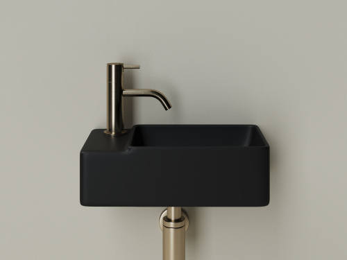 Раковина из сантехнического фарфора Ceramica Nova ELEMENT CN5046MB 40х22 подвесная цвет черный матовый 1 отверстие под смеситель - фото 5