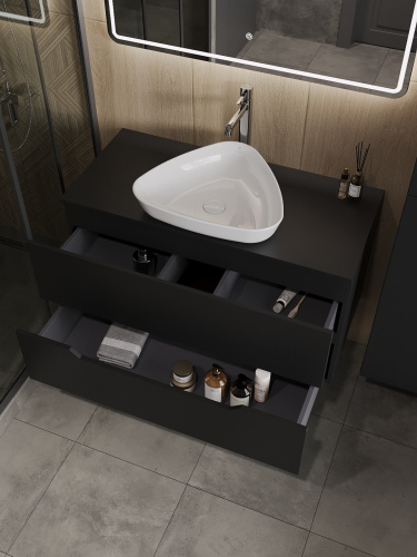 Тумба с раковиной Orange Line Li-100TubMDF+B07-500W 101х46х66 - фото 4