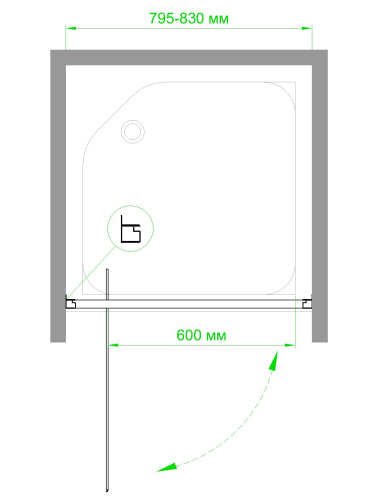Душевая дверь Royal Bath HV RB80HV-C-CH 80х185 стекло рифленое профиль хром глянцевый - фото 3