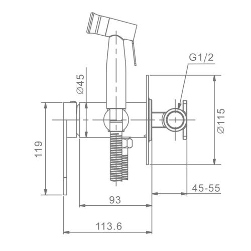 Гигиенический душ со смесителем Raglo R10.52.03 сатин золотой - фото 2