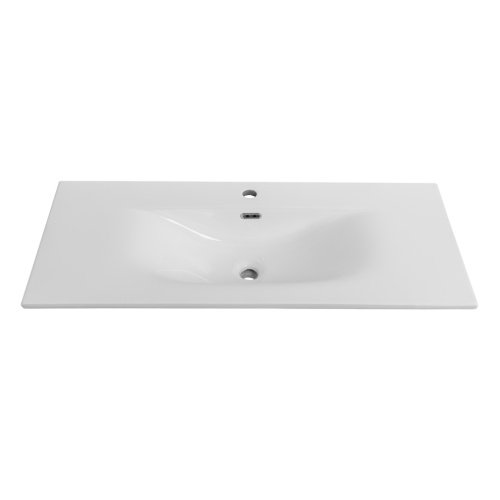 Раковина керамическая Cezares MOLVENO CZR-8099-100 101х46 подвесная цвет белый глянцевый 1 отверстие под смеситель - фото 2