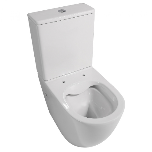 Унитаз напольный с бачком Abber Bequem AC1110 белый с сиденьем безободковый каскадный смыв - фото 4