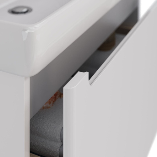 Тумба под раковину LeMark Buno mini LM05BM100T 96х45х39 подвесная цвет белый/серый - фото 4