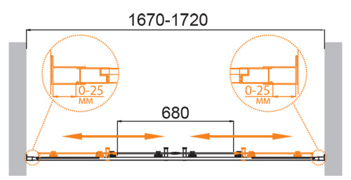 Душевая дверь Cezares MOLVENO MOLVENO-BF-2-170-C-Cr-IV 170х195 стекло прозрачное профиль хром глянцевый - фото 5