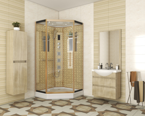 Душевая кабина Niagara Luxe 7717G 100х100 трапеция с крышей ориентация универсальная - фото 2