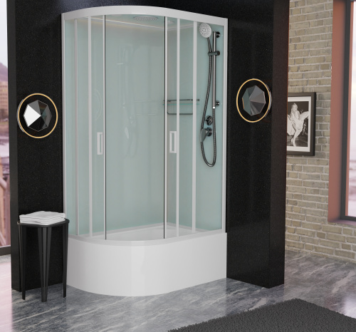 Душевая кабина Frank 137009 120х80 с крышей ориентация правая - фото 2