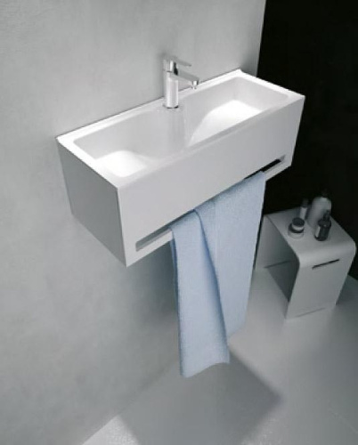 Тумба с раковиной 1MarKa Tiny У84219 50х30х25 подвесная цвет белый - фото 2