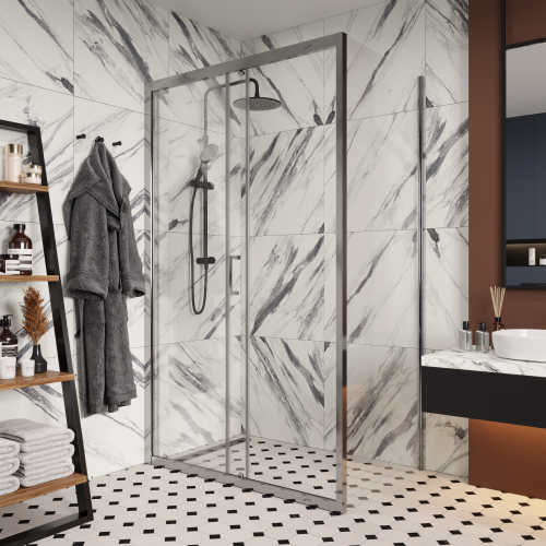 Душевой уголок Cerutti SPA GLORIA120 80х120 стекло прозрачное профиль хром глянцевый без поддона - фото 5