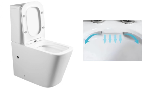 Унитаз напольный с бачком Cerutti SPA CT10314 белый с сиденьем микролифт безободковый каскадный смыв - фото 3