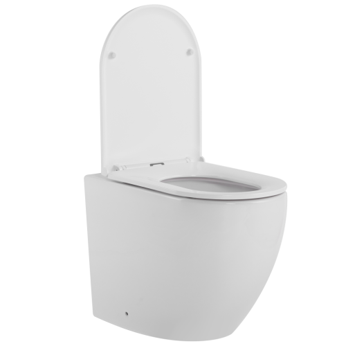 Унитаз приставной Iberica Blanca Bilbao alto IB.BLA.334.1B1 белый с сиденьем микролифт безободковый смыв торнадо - фото 4