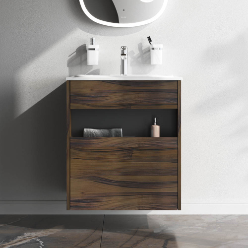 Тумба под раковину Am.Pm Func M8FFUX0601OF 61х49х70 подвесная цвет темное дерево