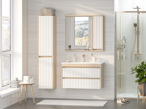 Зеркало-шкаф Brevita Balaton BAL-04090-03-01П 88х14х80 подвесной - фото 5