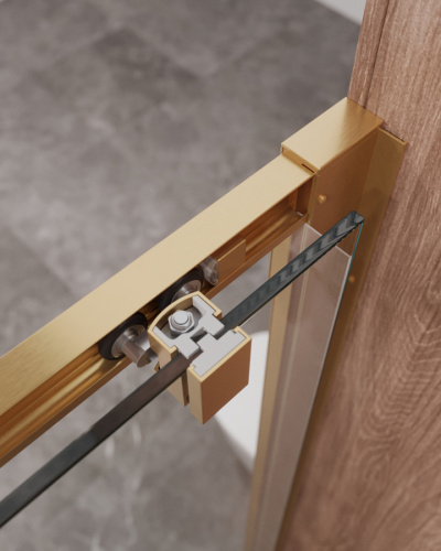 Душевая дверь Cezares MOLVENO MOLVENO-BF-1-120-C-BORO-IV 120х195 стекло прозрачное профиль золото брашированное - фото 3