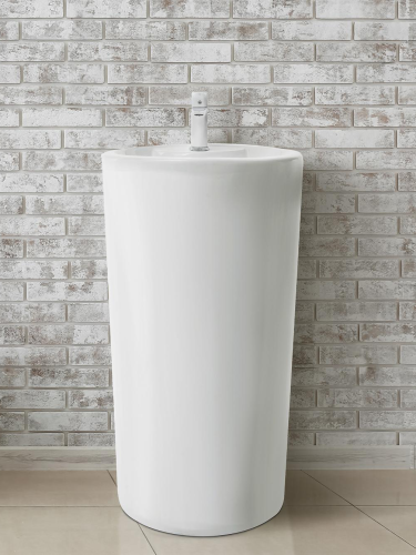 Раковина из санфаянса WeltWasser WW SK 46 см 10000005491 напольная цвет белый глянцевый 1 отверстие под смеситель - фото 4