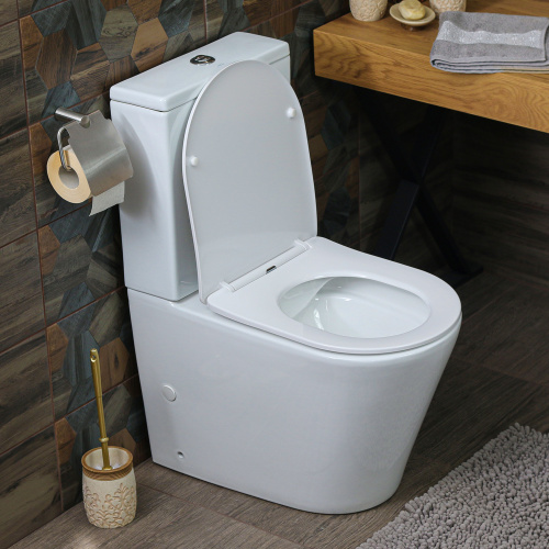 Унитаз напольный с бачком Melana MLN-310307 белый с сиденьем микролифт безободковый смыв торнадо - фото 2