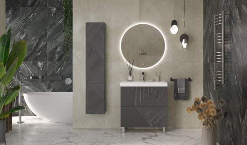 Пенал Velvex EDGE 35х29х15 pp.EDG.35 графит подвесной цвет графит - фото 2