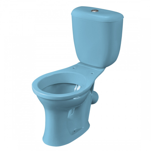 Унитаз-компакт напольный с бачком Santeri Виктория 1P3016S0600BF голубой с сиденьем каскадный смыв - фото 3