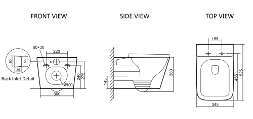 Унитаз подвесной SantiLine SL-5027MB цвет черный матовый с сиденьем микролифт безободковый смыв воронка-водоворот - фото 2