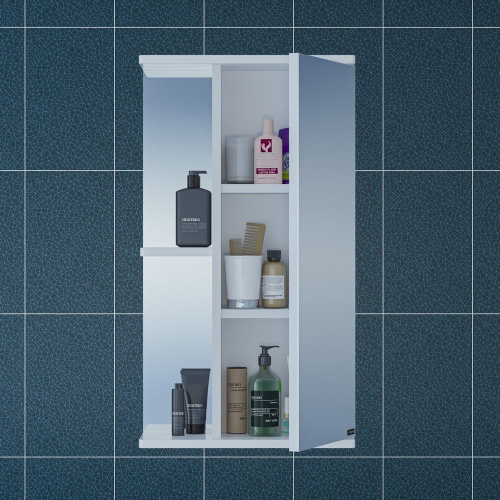 Зеркало-шкаф СанТа Ника 101081 41х15х70 подвесной цвет белый - фото 2