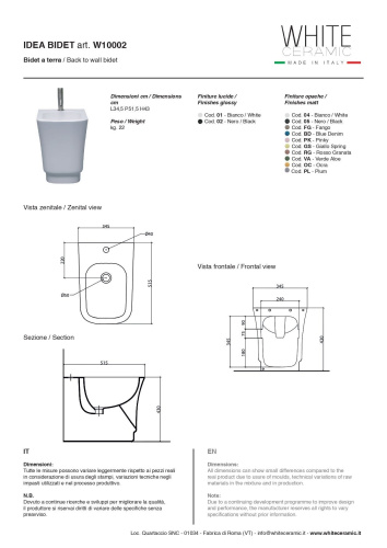 Биде White Ceramic Idea W1000201 напольное - фото 2