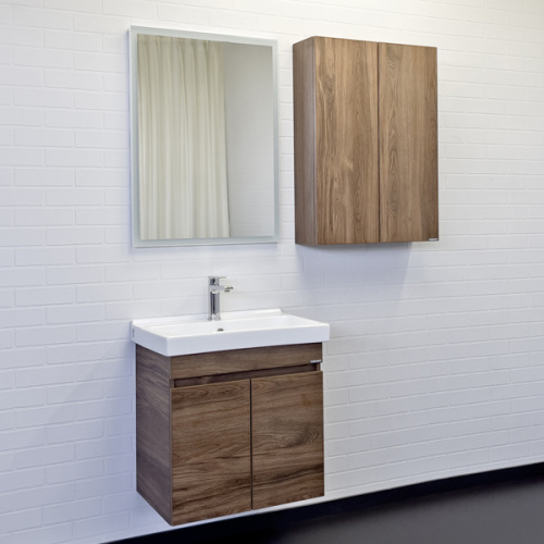 Тумба с раковиной Comforty Осло 00-00011149CF 60х40х63 подвесная цвет дуб темно-коричневый - фото 5