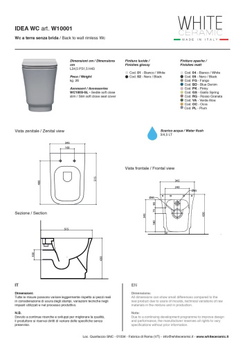 Чаша унитаза приставная White Ceramic Idea W1000105 цвет черный матовый без сиденья безободковая - фото 3