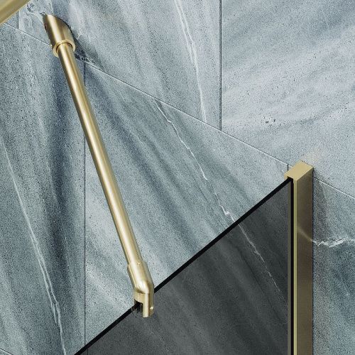 Душевая шторка на ванну Maybah Glass MGV-81-3ш 70х140 стекло тонированное профиль золото ориентация универсальная - фото 5