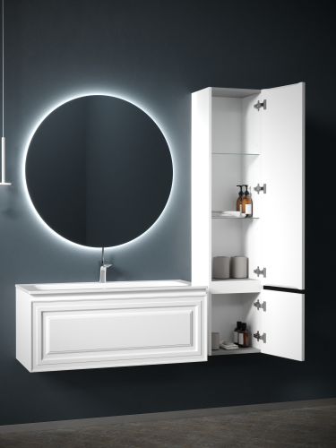 Шкаф-пенал Sancos Very PVR35RW 35х30х160 подвесной цвет белый - фото 3