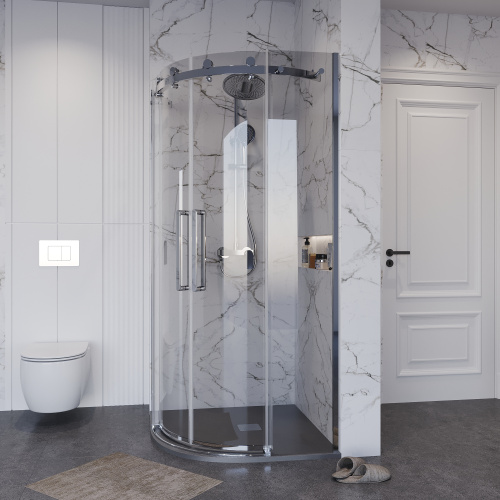 Душевой уголок Grossman Classic 301.K33.04.9090.10.00 90х90 стекло прозрачное профиль хром глянцевый без поддона - фото 4