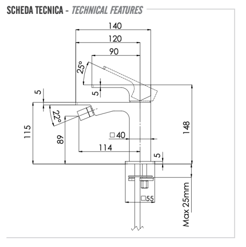 Смеситель Remer Absolute AU22NO на биде черный - фото 2