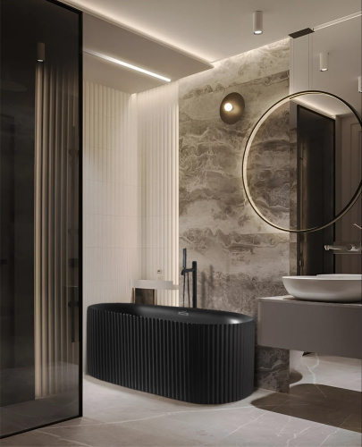 Ванна акриловая Cerutti SPA CT9907 170х75 отдельностоящая овальная с ножками - фото 3