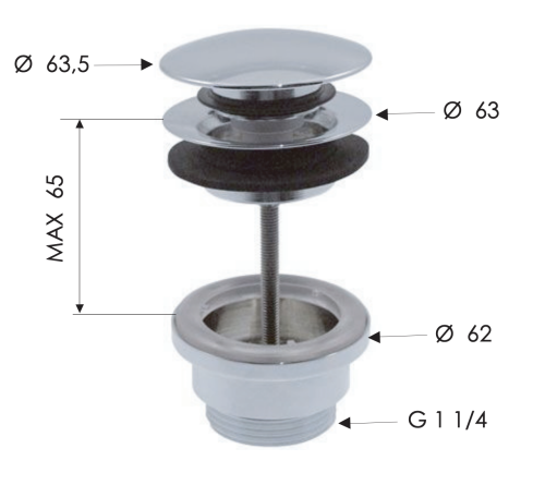 Донный клапан Remer  905CCR114 - фото 2