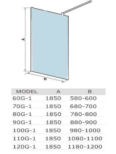 Душевая перегородка WeltWasser WW400 10000002941 120х185 стекло прозрачное профиль хром глянцевый - фото 2